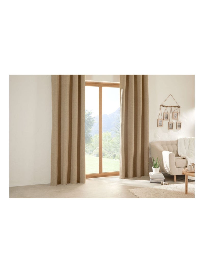 Rideau effet bouclette isolant et occultant SOANA Marron - Kiabi
