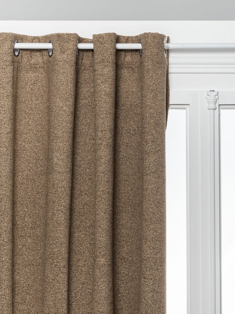 Rideau effet bouclette isolant et occultant SOANA Marron - Kiabi