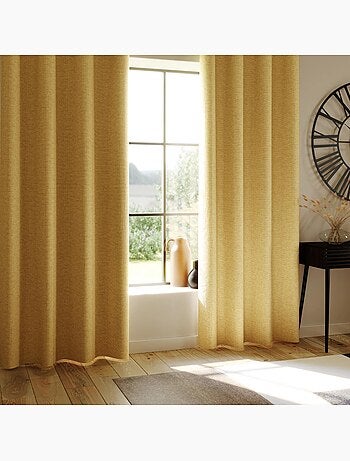 Rideau enduit - Effet lin occultant 100%