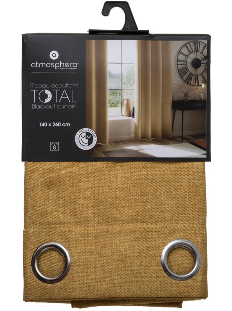 Rideau effet lin occultant LUA Ocre - Kiabi