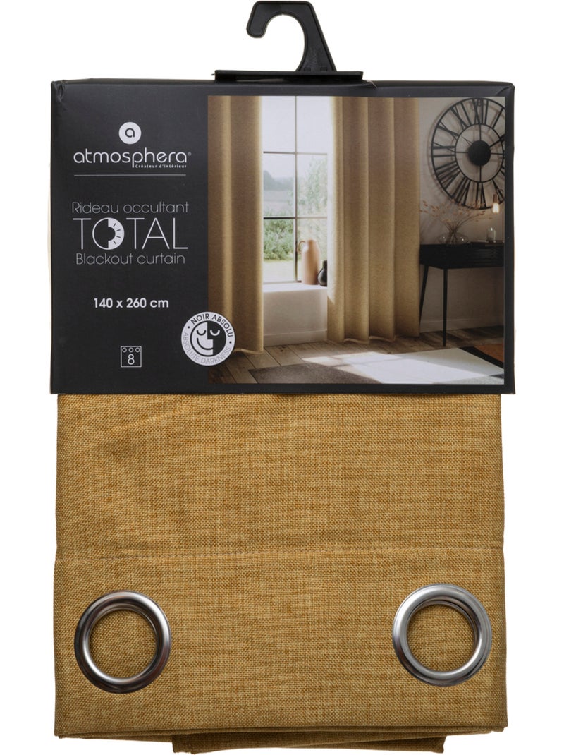 Rideau effet lin occultant LUA Ocre - Kiabi