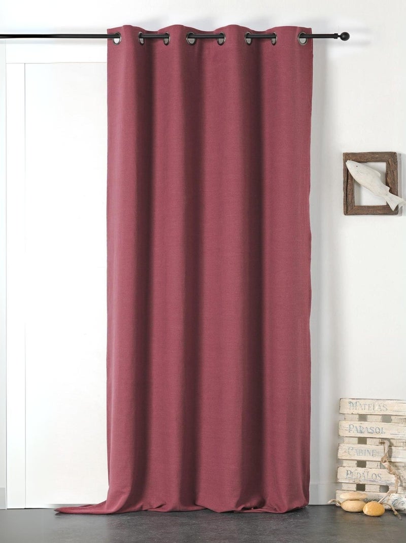 Rideau en 100% lin Libeccio Bordeaux - Kiabi