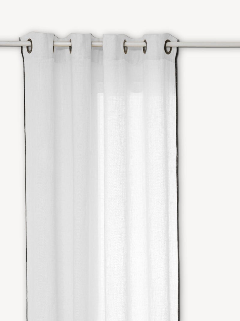 Rideau en 100% lin LINAH Blanc - Kiabi