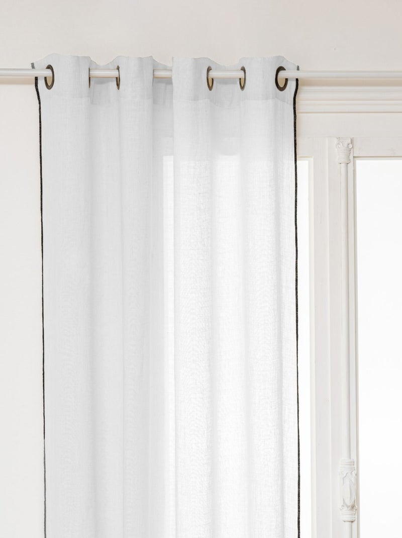 Rideau en 100% lin LINAH Blanc - Kiabi