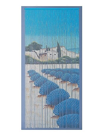 Rideau en bâtonnets de bambou champ de lavande