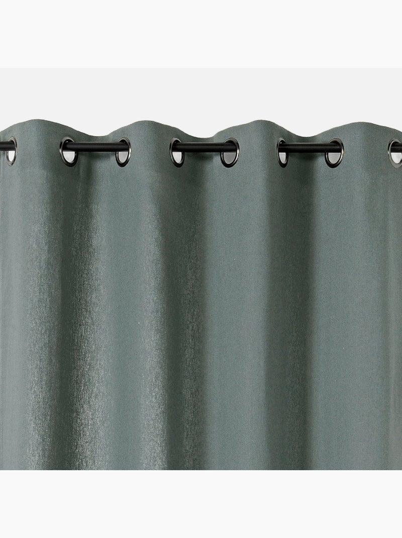 Rideau en coton et chanvre gris anthracite - Kiabi