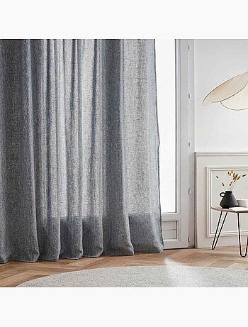 Rideau en coton gris chiné 140x250cm