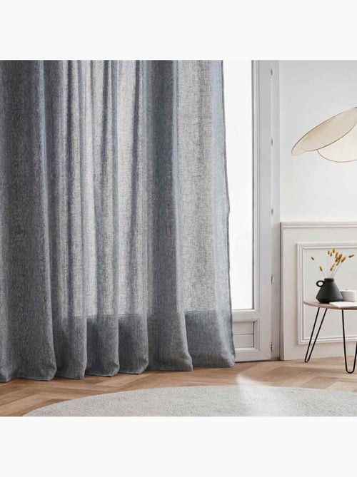 Rideau en coton gris chiné 140x250cm - Kiabi