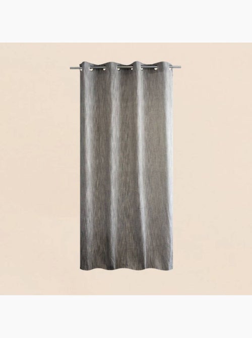 Rideau en coton gris chiné 140x250cm - Kiabi