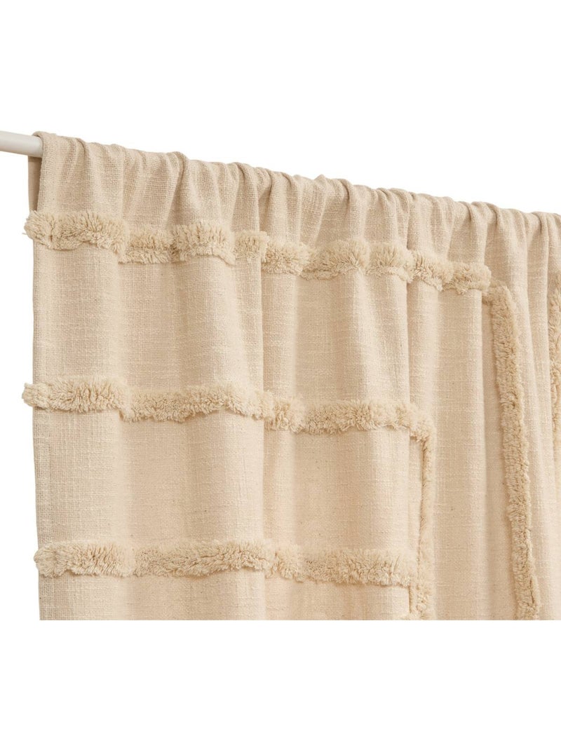 Rideau en coton hawki Blanc chaud - Kiabi