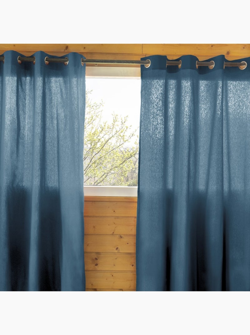 Rideau en coton Kala Bleu - Kiabi