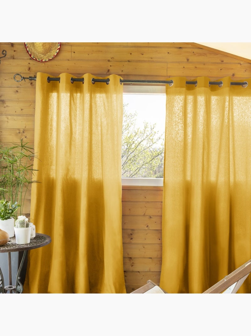 Rideau en coton Kala Safran - Kiabi