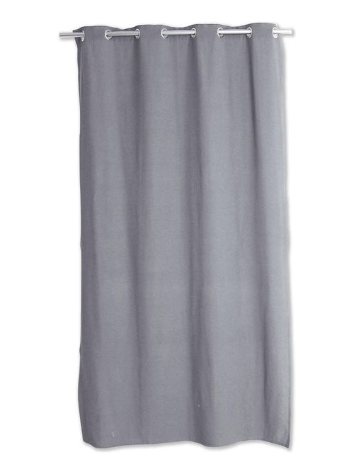 Rideau en coton recyclé  - Effet chiné - Kiabi