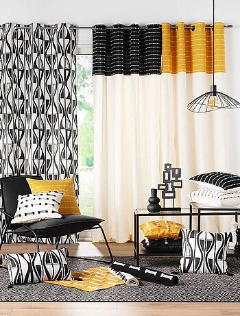 Rideau en coton recyclé à top fil coupé