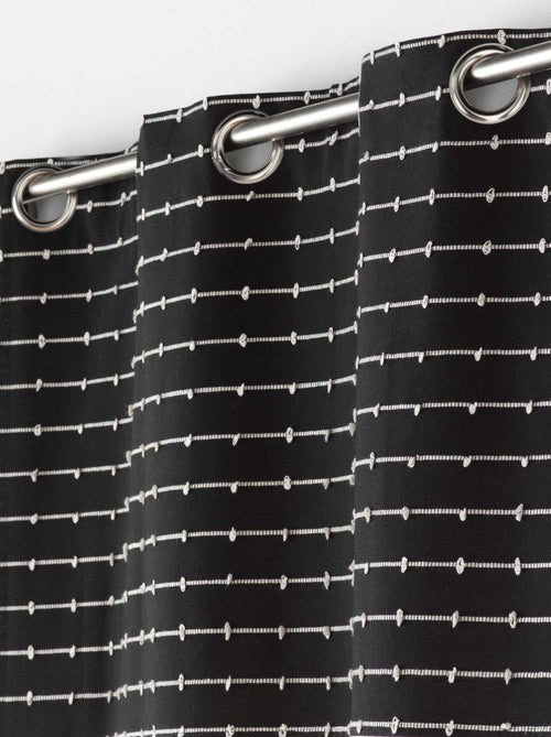 Rideau en coton recyclé à top fil coupé - Kiabi