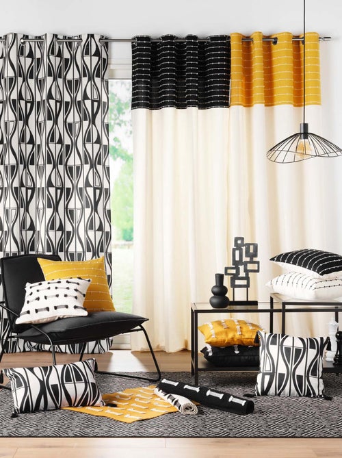 Rideau en coton recyclé à top fil coupé - Kiabi