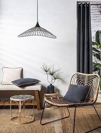 Rideau en coton recyclé avec œillets 'Deko&co'