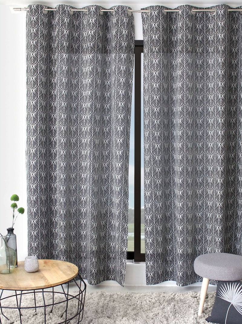Rideau en coton recyclé BAYA Gris foncé - Kiabi