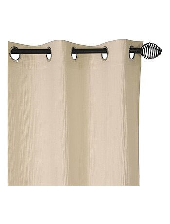 Rideau en double gaze de coton, aspect froissé, prêt-à-poser.