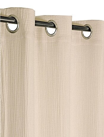 Rideau en double gaze de coton, aspect froissé, prêt-à-poser.