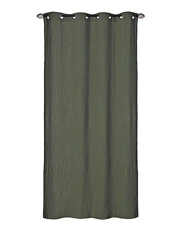 Rideau en double gaze de coton, aspect froissé, prêt-à-poser.