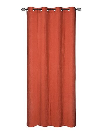 Rideau en double gaze de coton, aspect froissé, prêt-à-poser.