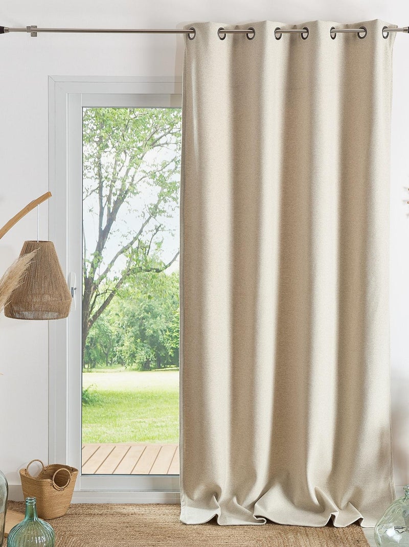 Rideau en flanelle Beige clair - Kiabi