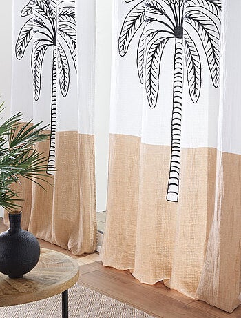 Rideau en gaze de coton 140x240 cm Motif palmier