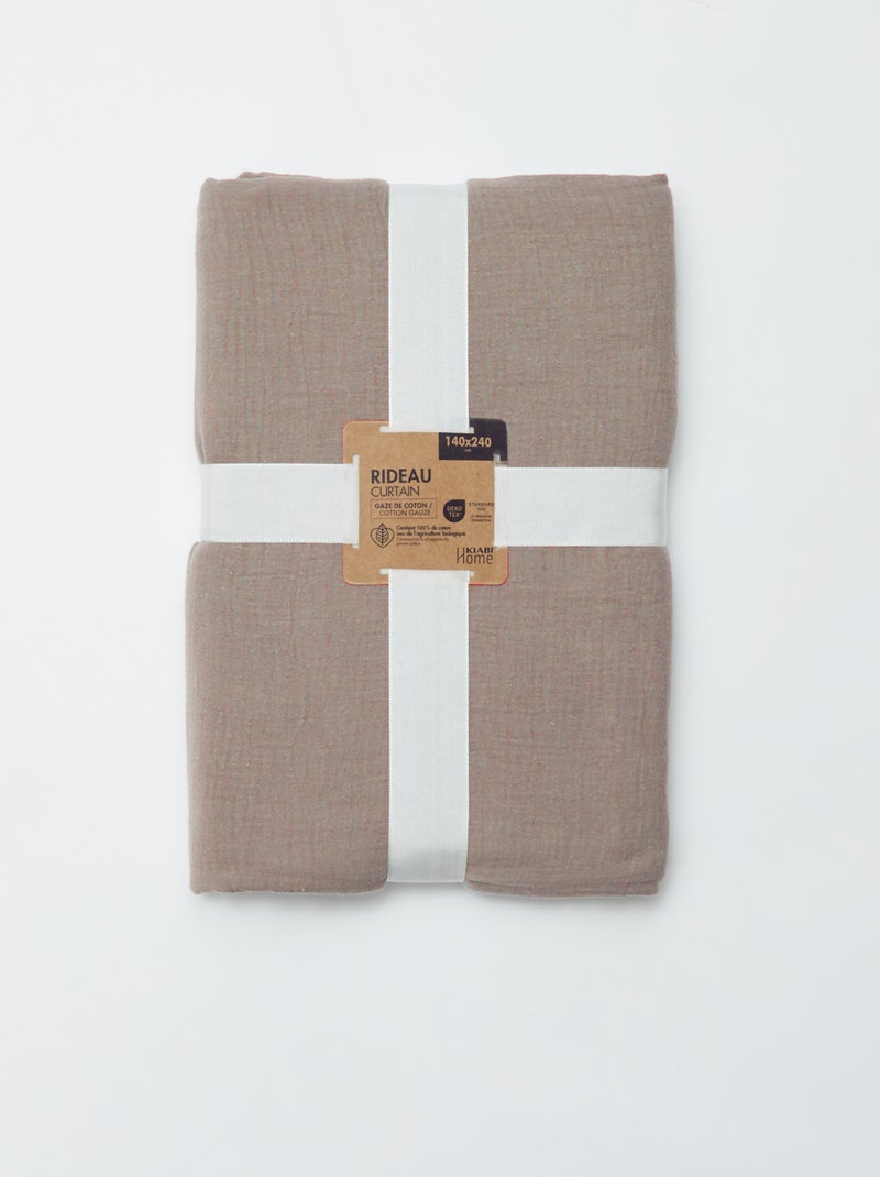 Rideau en gaze de coton BEIGE - Kiabi