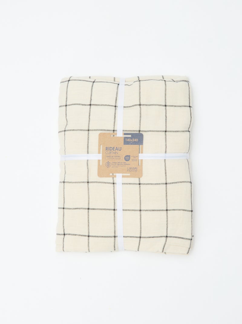 Rideau en gaze de coton Blanc cassé - Kiabi