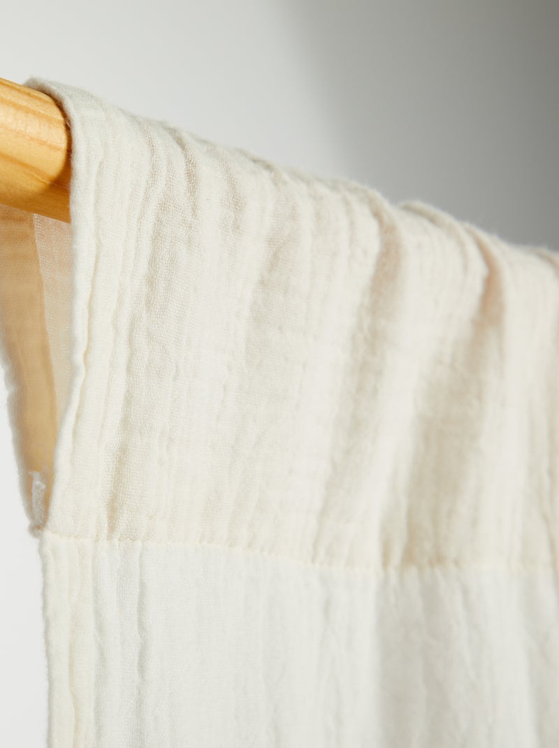Rideau en gaze de coton BLANC - Kiabi