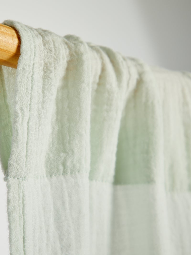 Rideau en gaze de coton Bleu - Kiabi