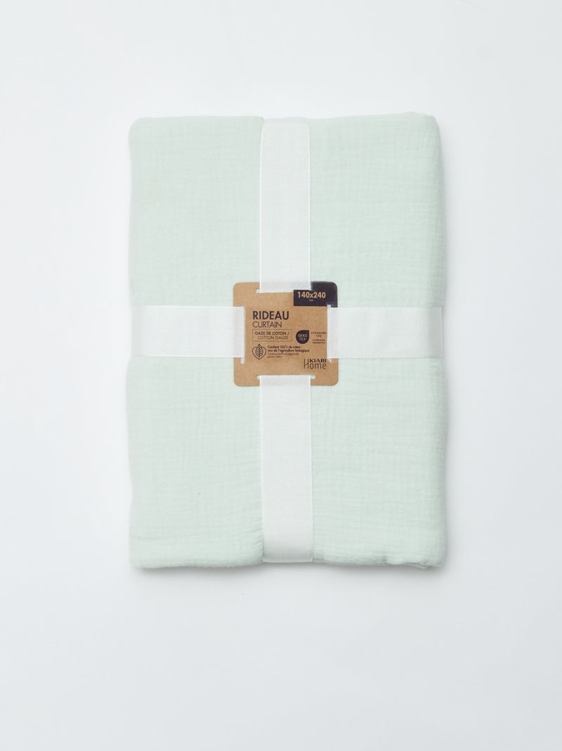 Rideau en gaze de coton Bleu - Kiabi