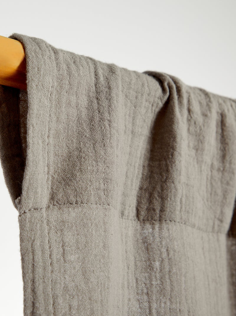 Rideau en gaze de coton GRIS - Kiabi
