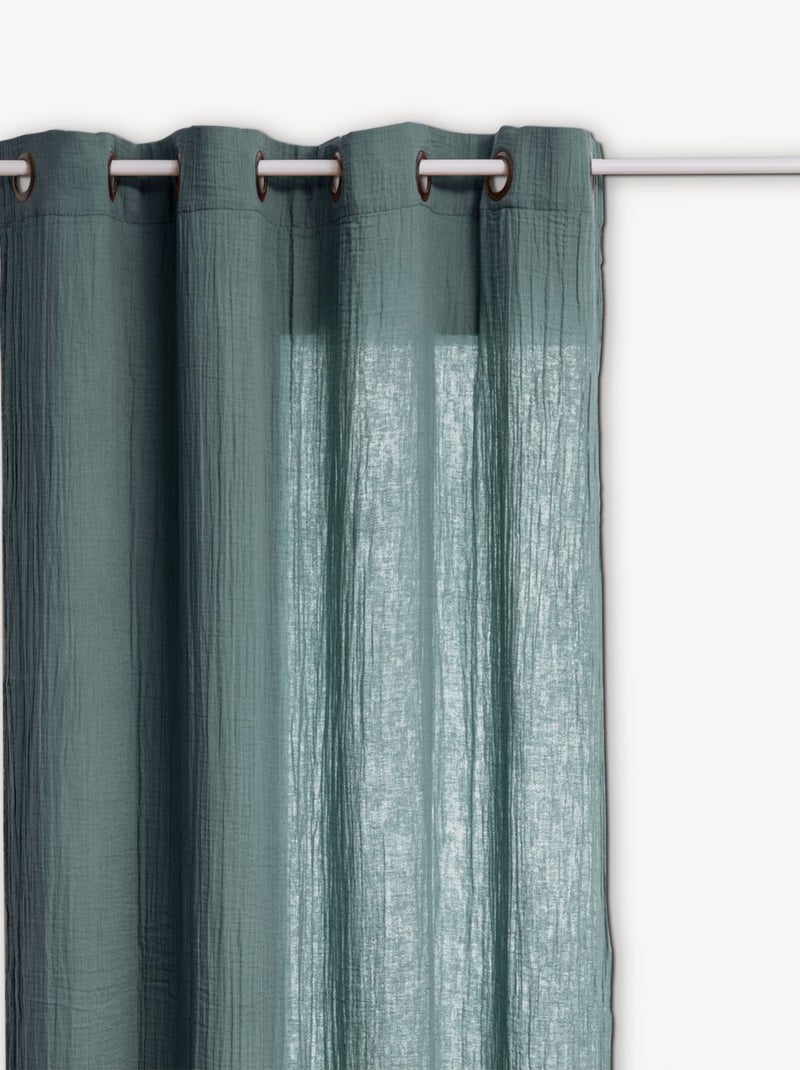 Rideau en gaze de coton JAMANA Bleu - Kiabi