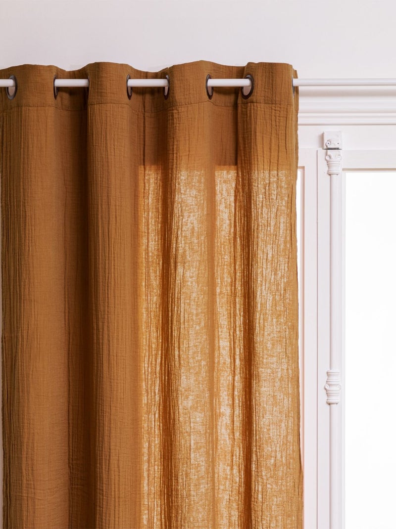 Rideau en gaze de coton JAMANA Orange - Kiabi