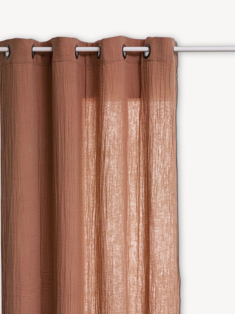 Rideau en gaze de coton JAMANA Rose - Kiabi