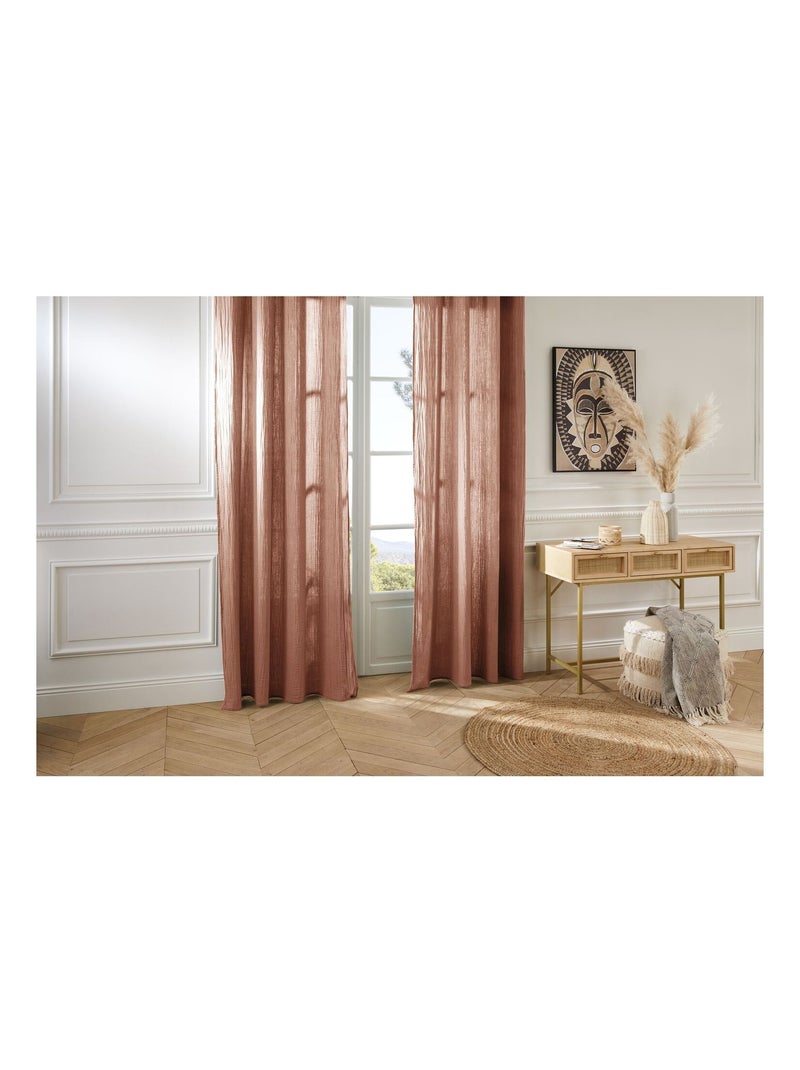 Rideau en gaze de coton JAMANA Rose - Kiabi