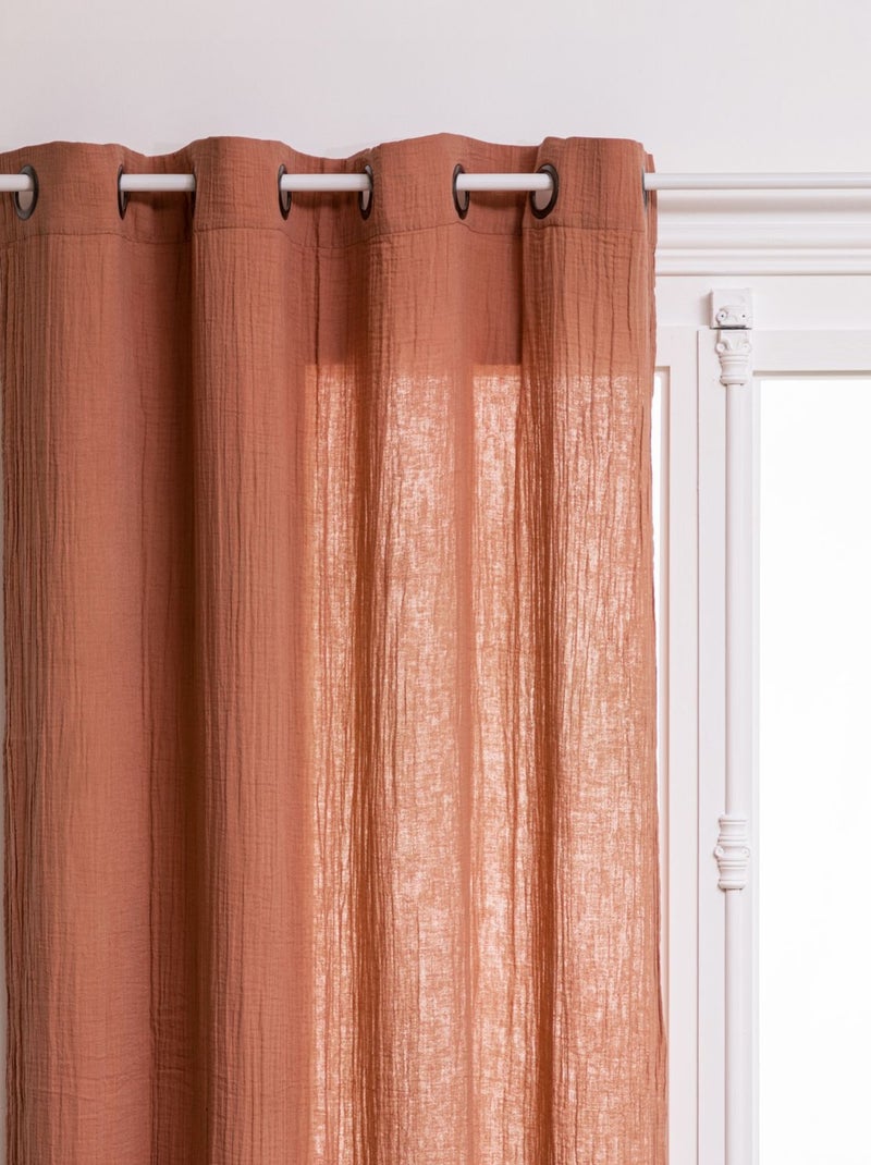 Rideau en gaze de coton JAMANA Rose - Kiabi