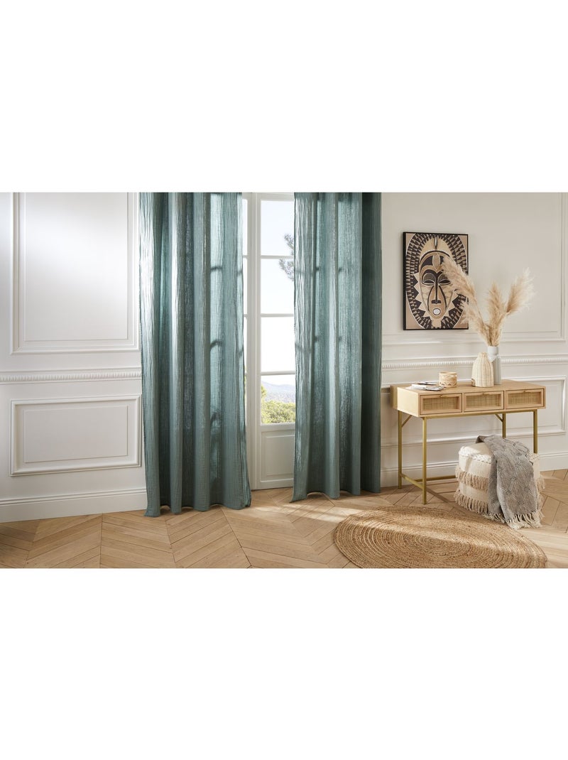 Rideau en gaze de coton JAMANA Vert - Kiabi