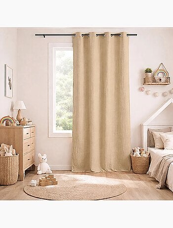 Rideau en gaze de coton tamisant à oeillets