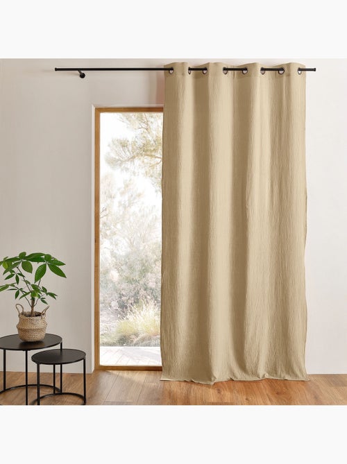 Rideau en gaze de coton tamisant à oeillets - Kiabi