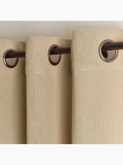 Rideau en gaze de coton tamisant à oeillets - Kiabi