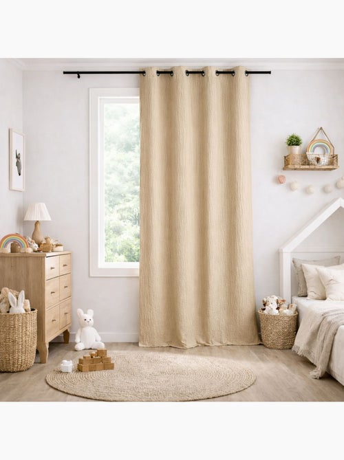 Rideau en gaze de coton tamisant à oeillets - Kiabi