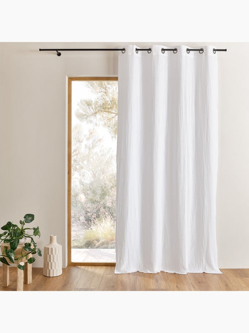 Rideau en gaze de coton tamisant à oeillets - Kiabi