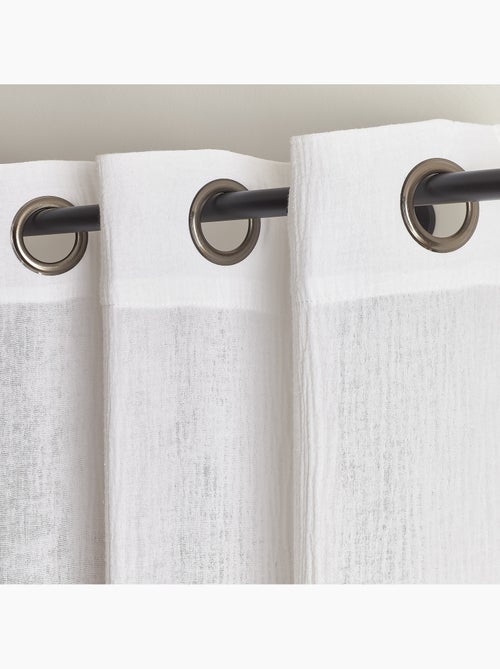 Rideau en gaze de coton tamisant à oeillets - Kiabi