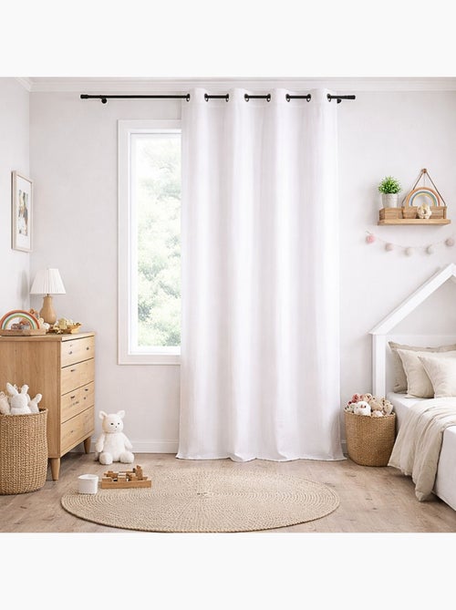 Rideau en gaze de coton tamisant à oeillets - Kiabi