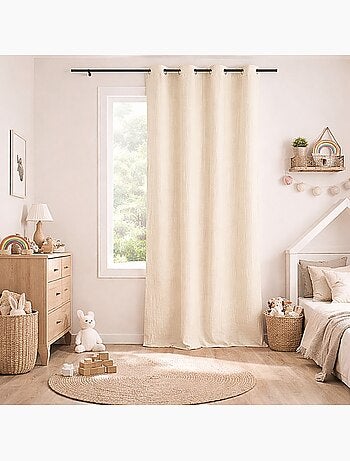 Rideau en gaze de coton tamisant à oeillets