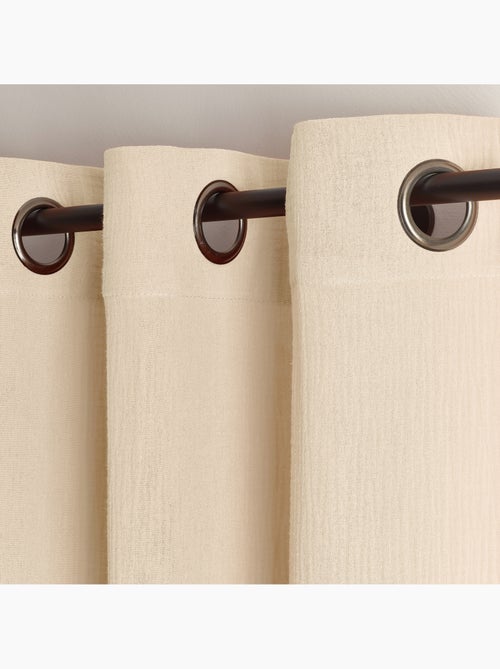 Rideau en gaze de coton tamisant à oeillets - Kiabi