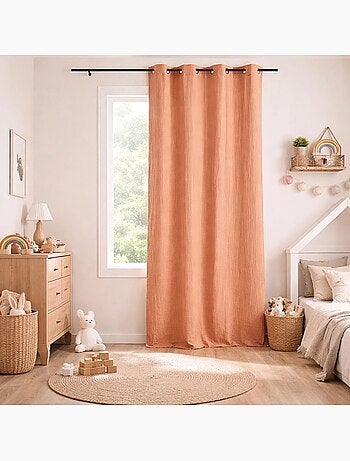 Rideau en gaze de coton tamisant à oeillets